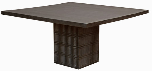 Antique Brown Square Solid Wood Dining Table