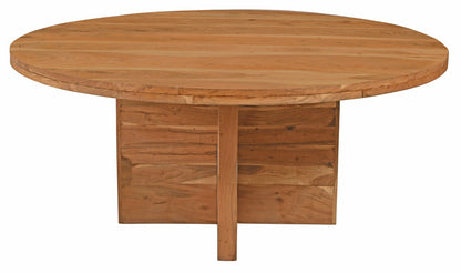 Natural Rounded Solid Wood Dining Table