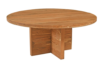 Natural Rounded Solid Wood Dining Table