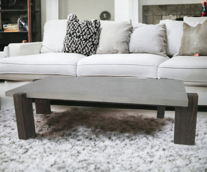 Walnut & Dark Grey Concrete Coffee Table