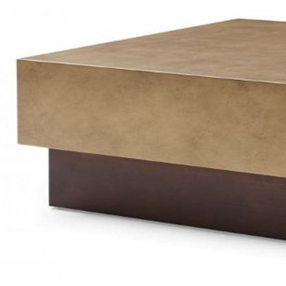 Bronze & Brown Copper & Steel Square Coffee Table