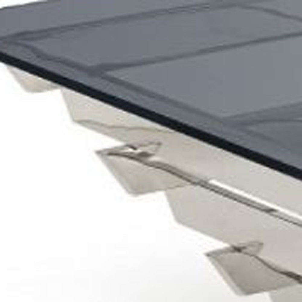 Silver & Smoked Glass Square Coffee Table