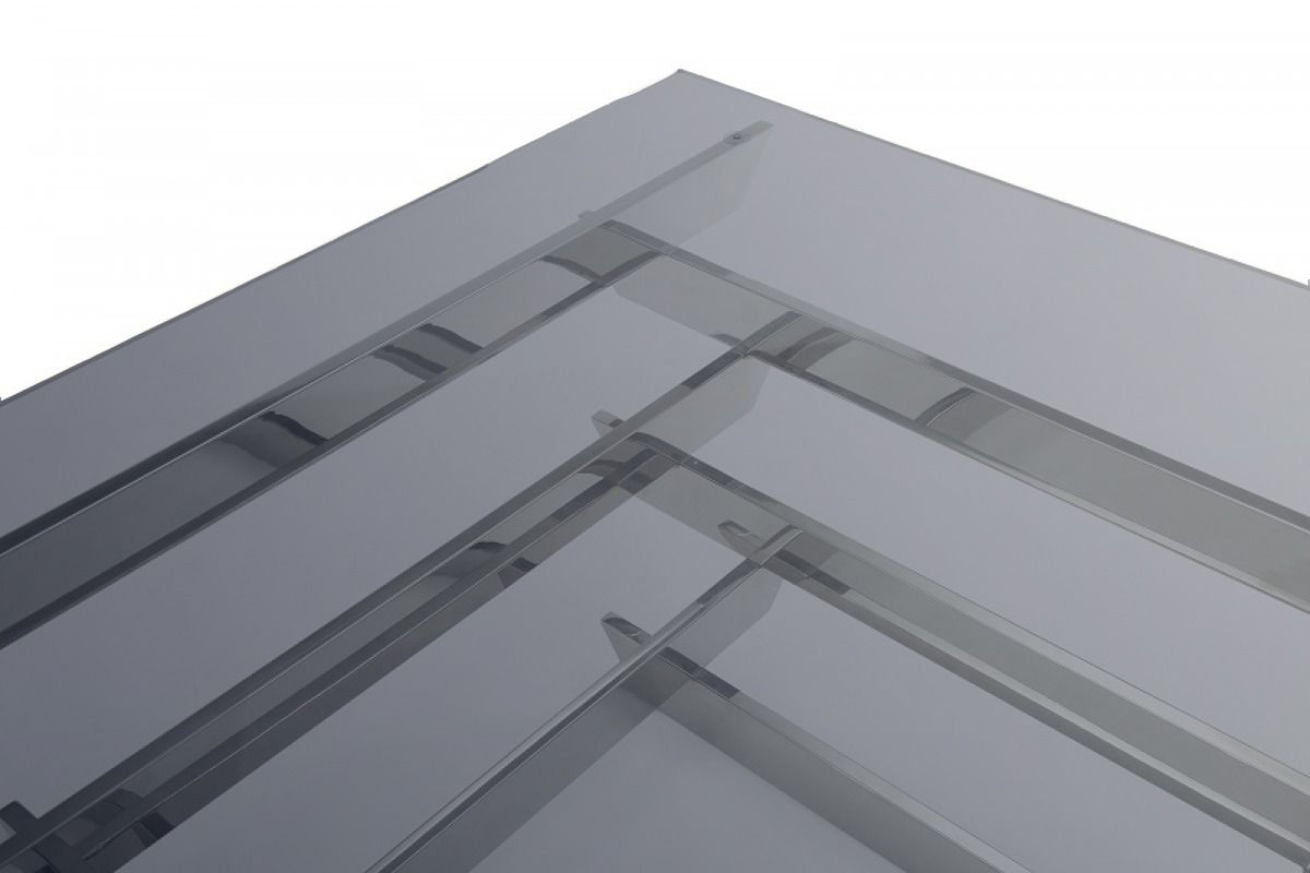 Silver & Smoked Glass Square Coffee Table