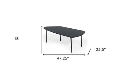 Black & Black Marble Stone Free Form Coffee Table