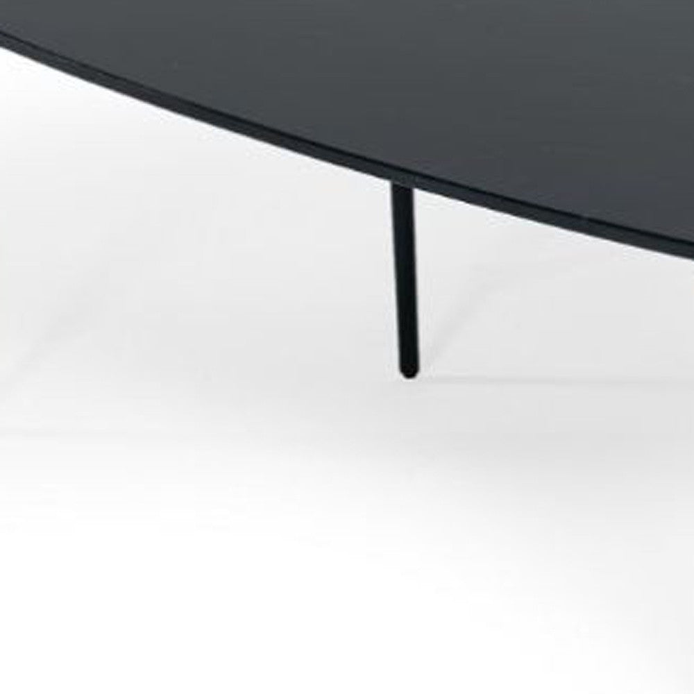 Black & Black Marble Stone Free Form Coffee Table