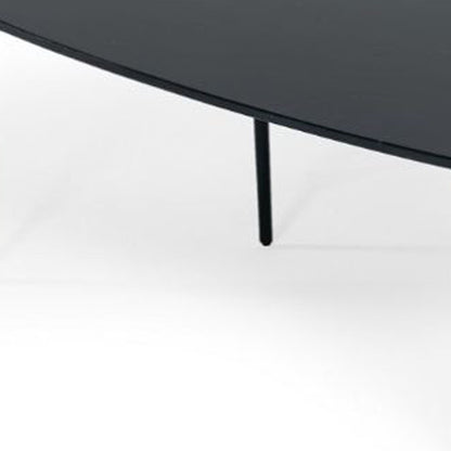 Black & Black Marble Stone Free Form Coffee Table
