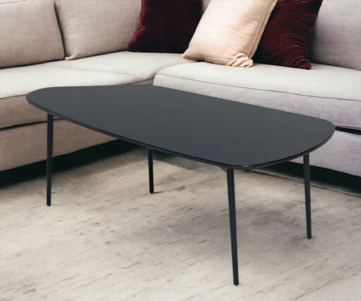 Black & Black Marble Stone Free Form Coffee Table