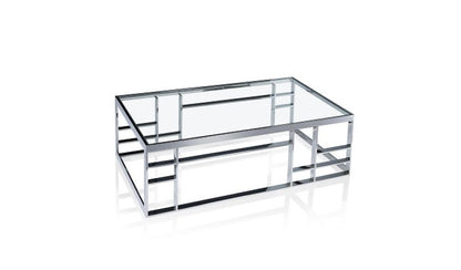 Silver & Clear Glass Coffee Table