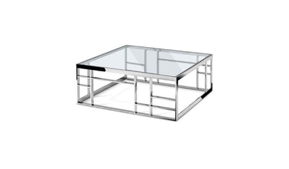 Silver & Clear Glass Square Coffee Table