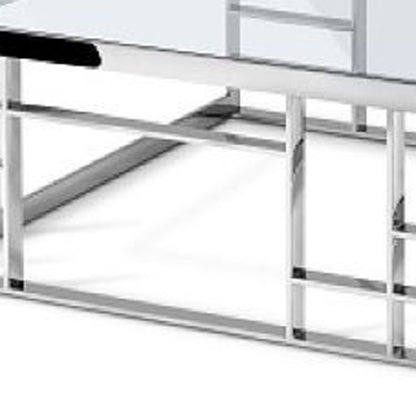 Silver & Clear Glass Square Coffee Table