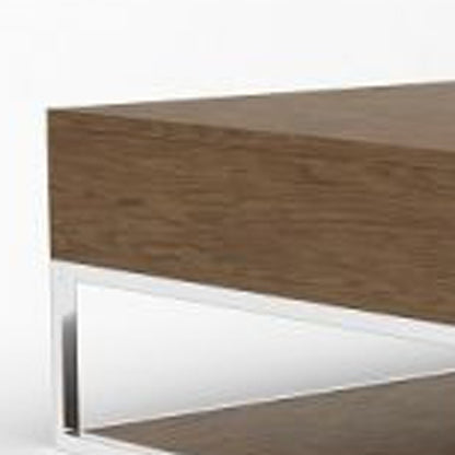 Silver & Walnut Coffee Table w/ 2 Drawers