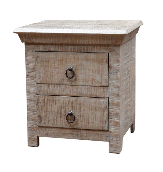 Gray 2 Drawer Nightstand