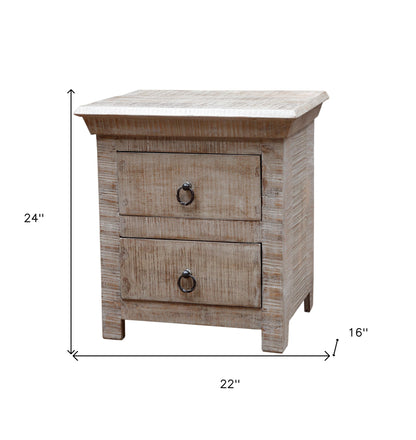 Gray 2 Drawer Nightstand