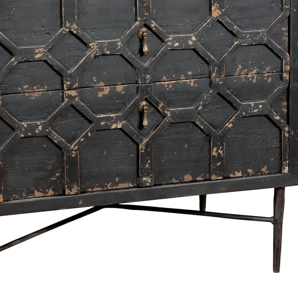 Black 2 Drawer Nightstand