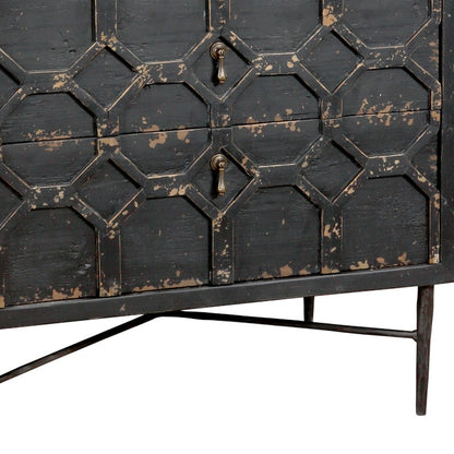 Black 2 Drawer Nightstand