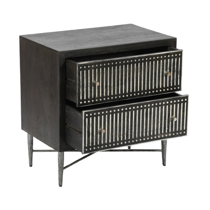 Antique Brown 2 Drawer Nightstand