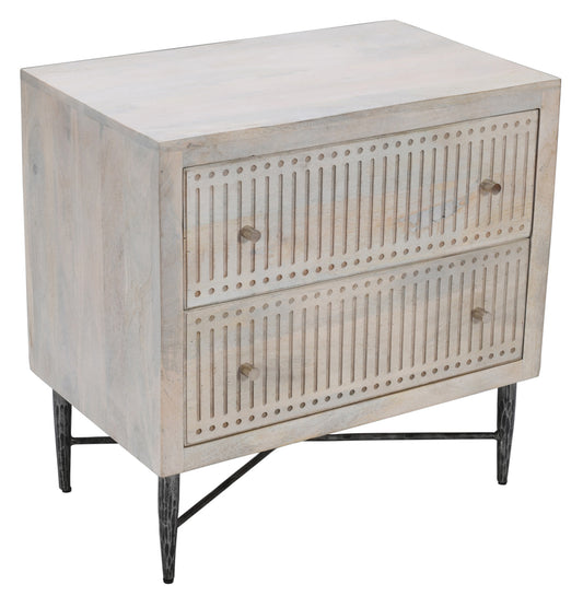 Brushed Ivory 2 Drawer Nightstand