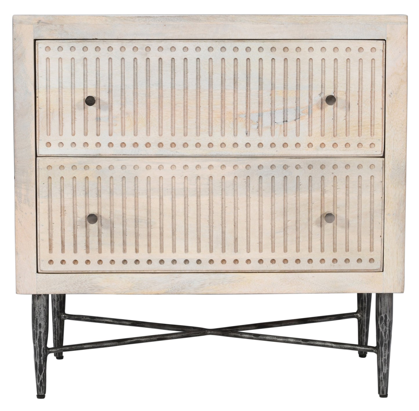 Brushed Ivory 2 Drawer Nightstand