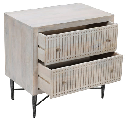 Brushed Ivory 2 Drawer Nightstand
