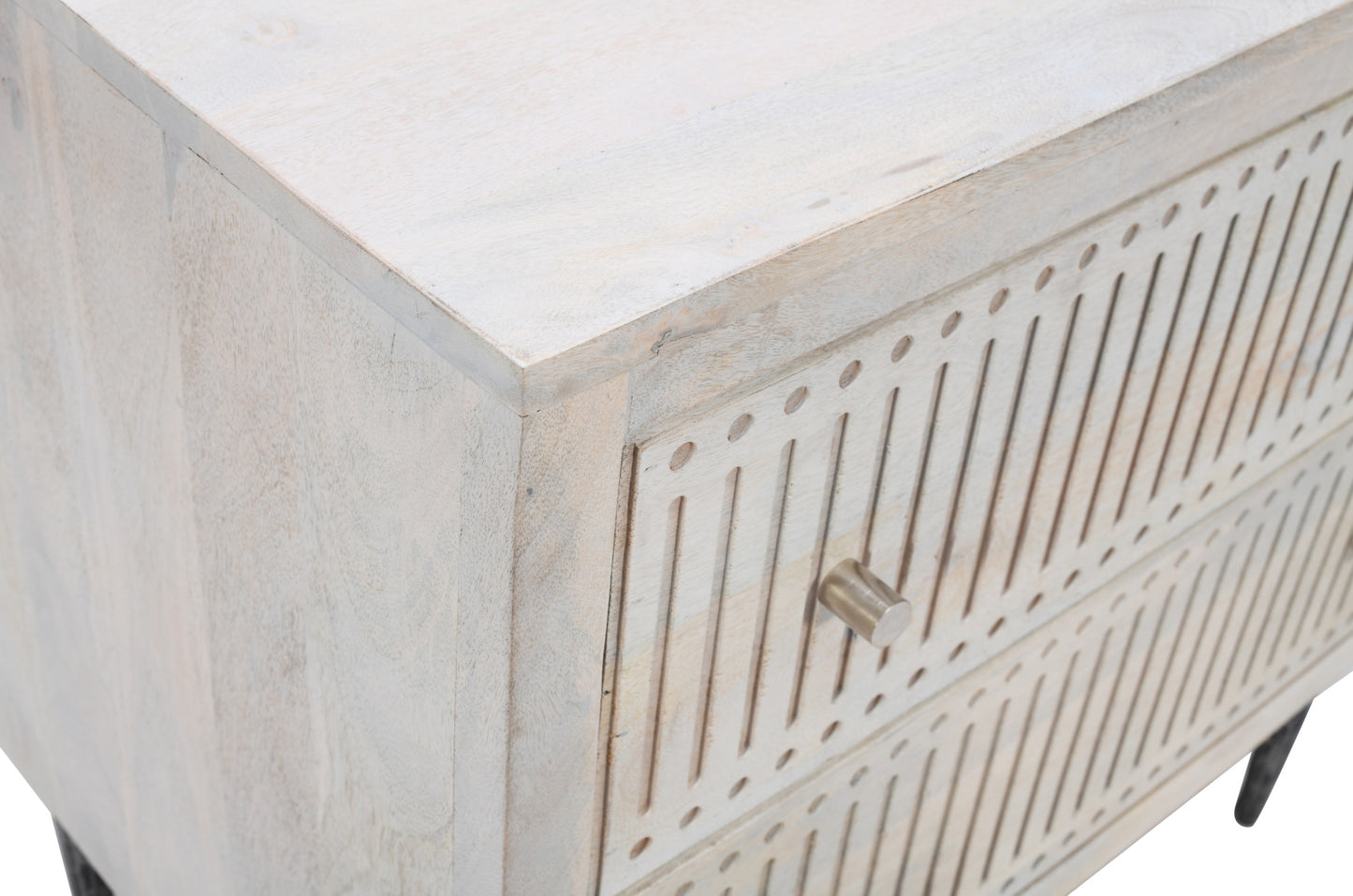 Brushed Ivory 2 Drawer Nightstand
