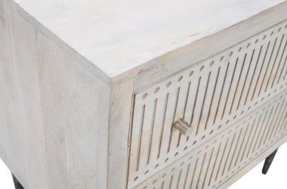 Brushed Ivory 2 Drawer Nightstand