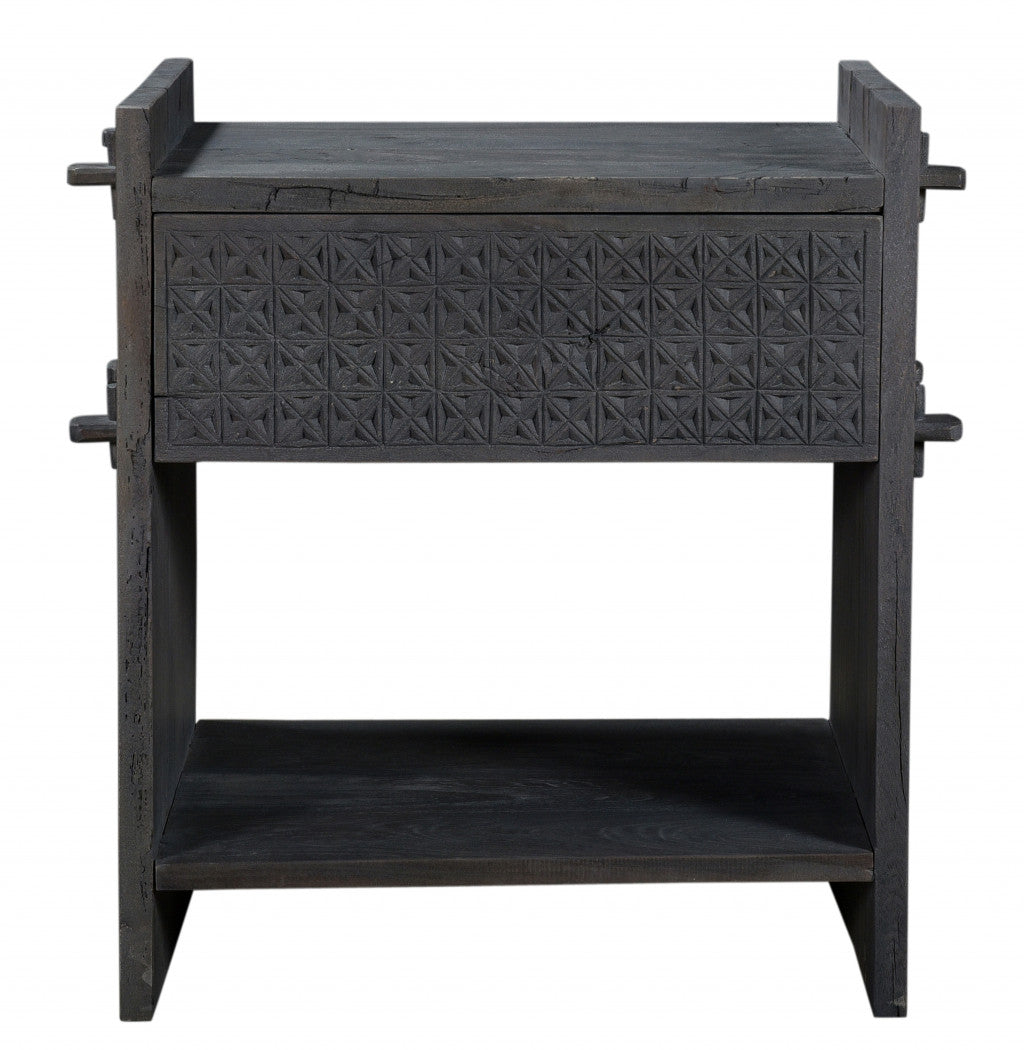Dark Gray One Drawer Nightstand