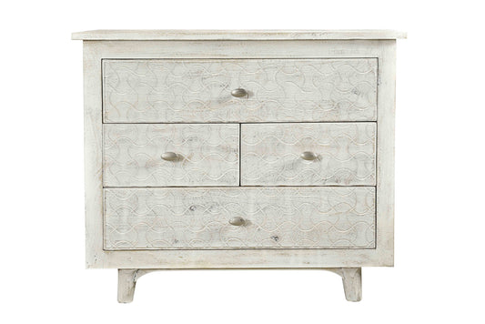 White 4 Drawer Nightstand