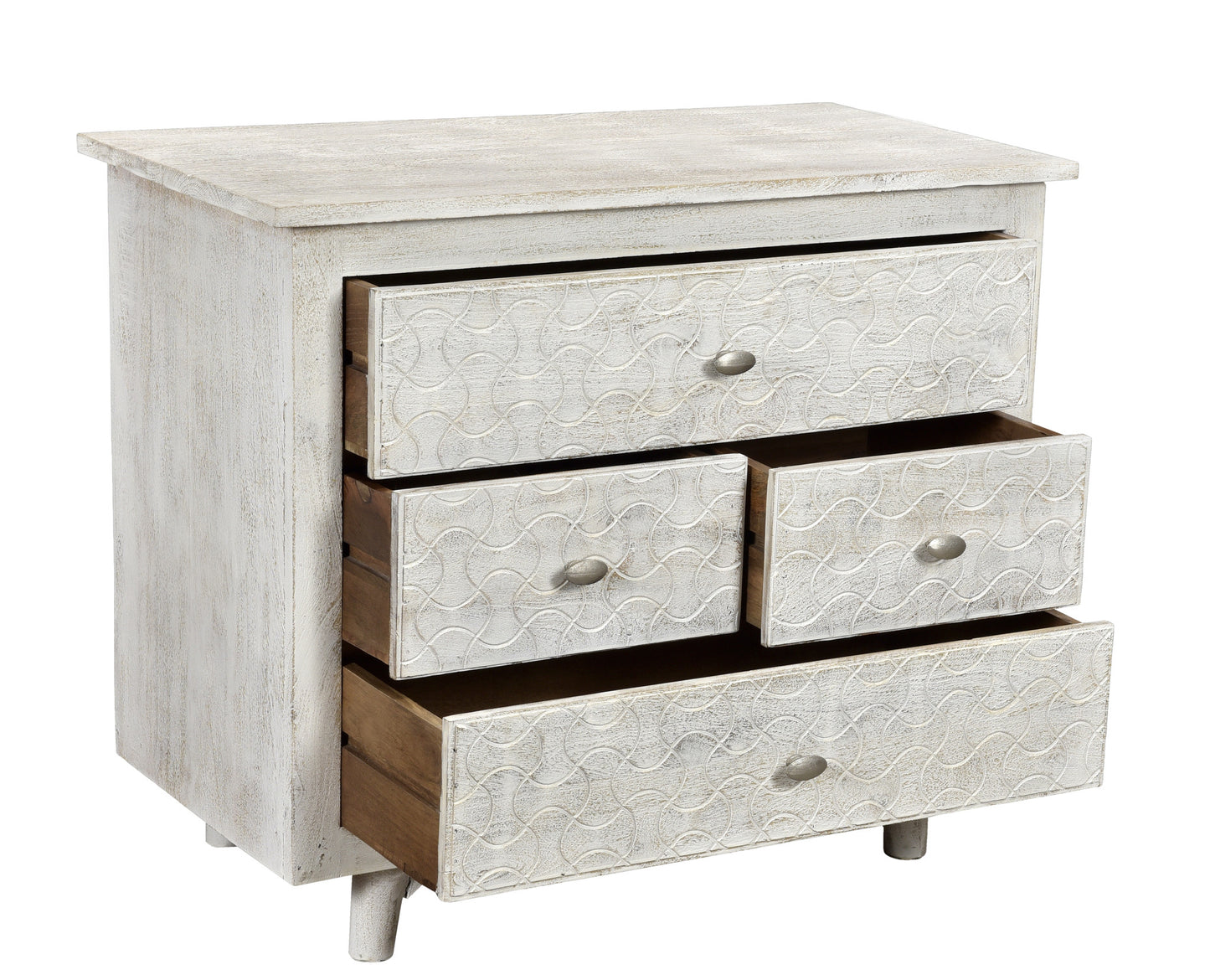 White 4 Drawer Nightstand