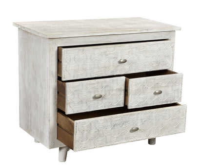 White 4 Drawer Nightstand