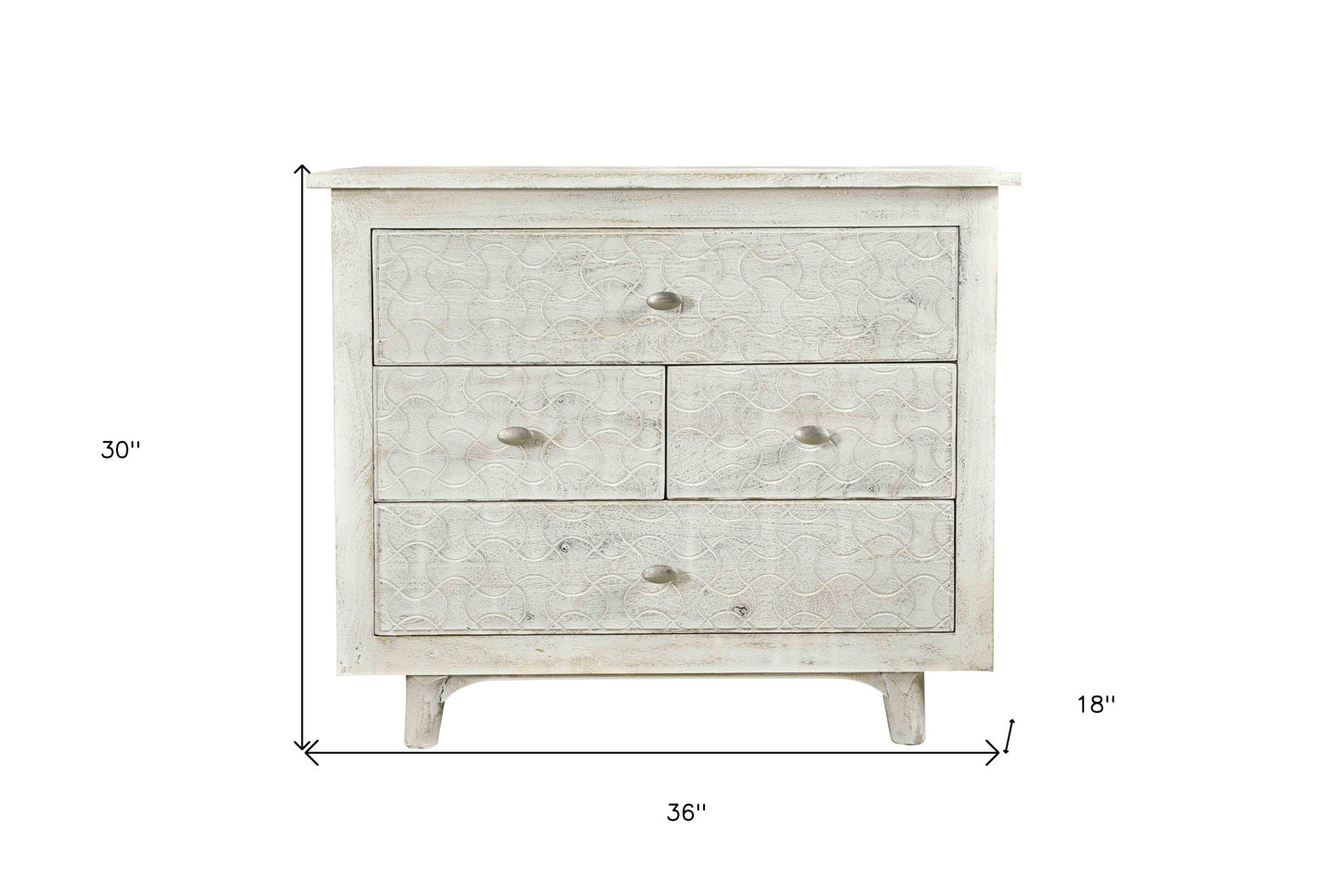 White 4 Drawer Nightstand
