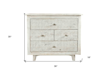White 4 Drawer Nightstand