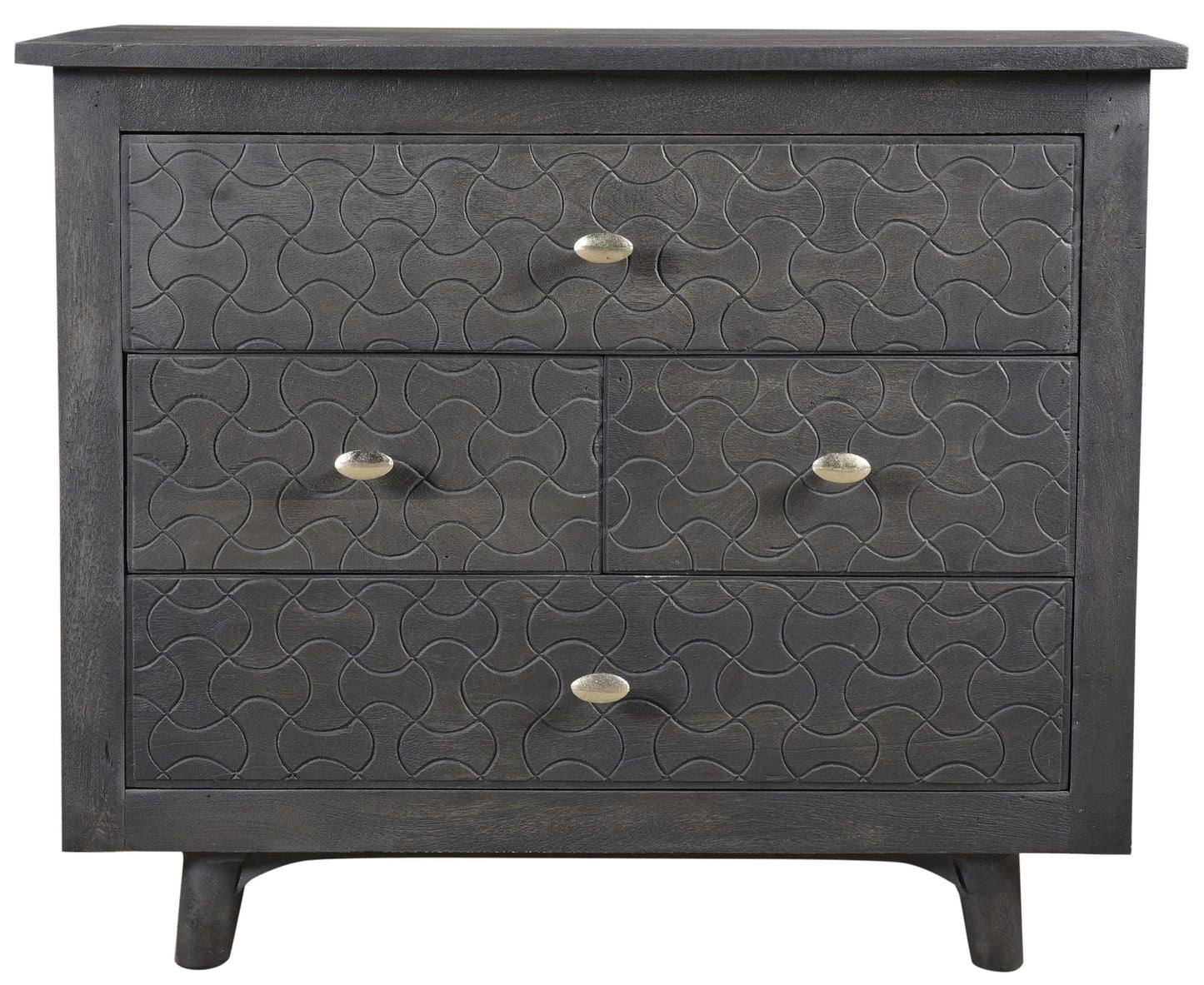 Gray Four Drawer Nightstand
