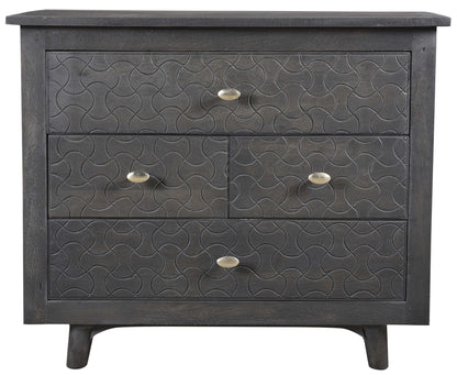 Gray Four Drawer Nightstand