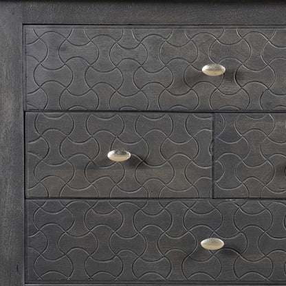 Gray Four Drawer Nightstand