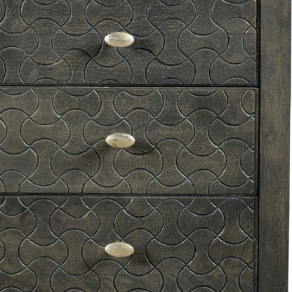 Gray Three Drawer Nightstand