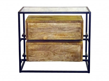 Natural 2 Drawer Nightstand