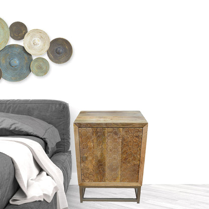 Natural Solid Wood Nightstand
