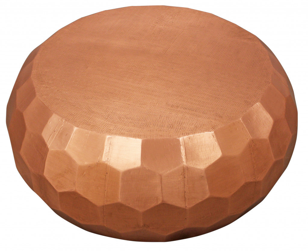 Copper Iron Hexagon Drum Drum Coffee Table image 3