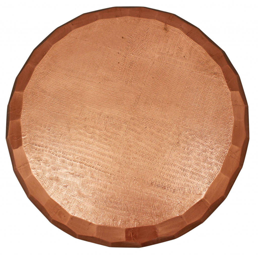 Rustic Copper Brass Hexagon Coffee Table