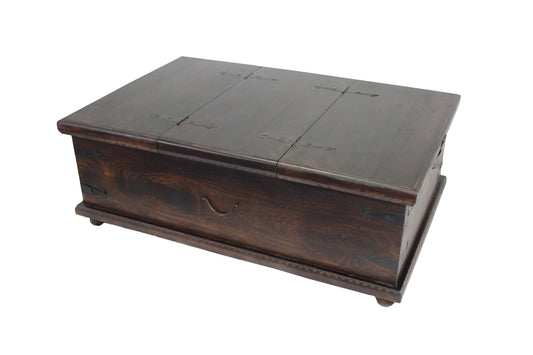 Brown Solid Wood Distressed Lift Top Coffee Table