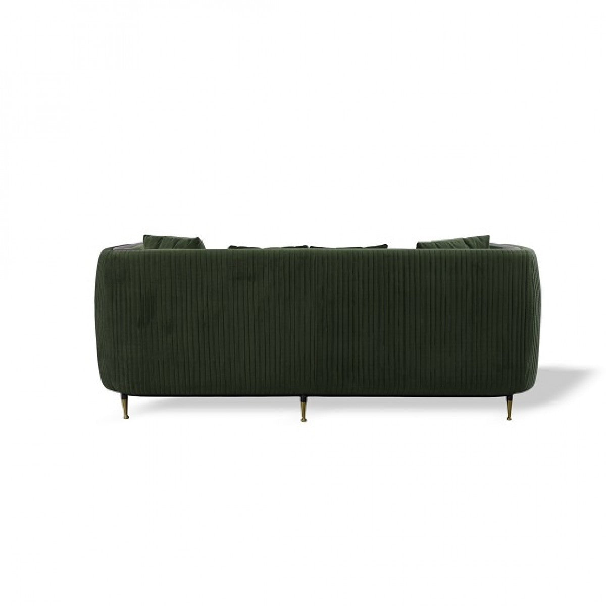 Dark Green Velvet Sofa With Black & Gold Legs