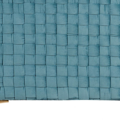 Teal Blue Velvet Sofa With Gold Legs
