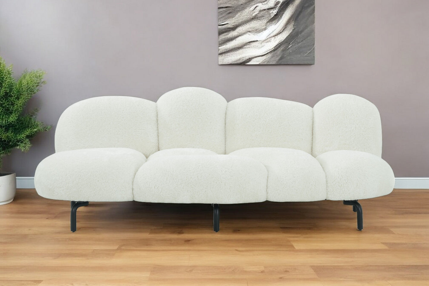 White Sofa With Black Legs
