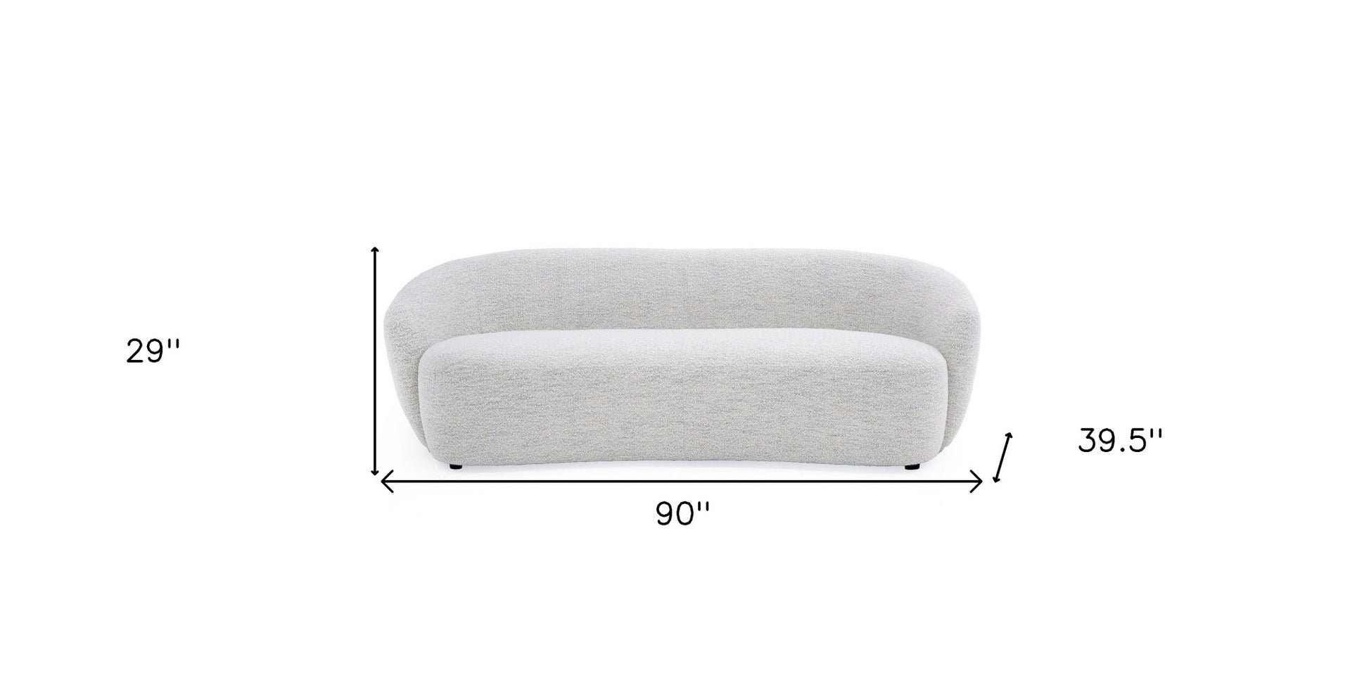Off White Fabric Sofa With Black Legs