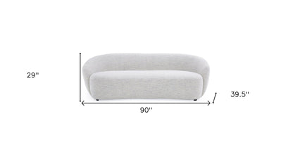 Off White Fabric Sofa With Black Legs