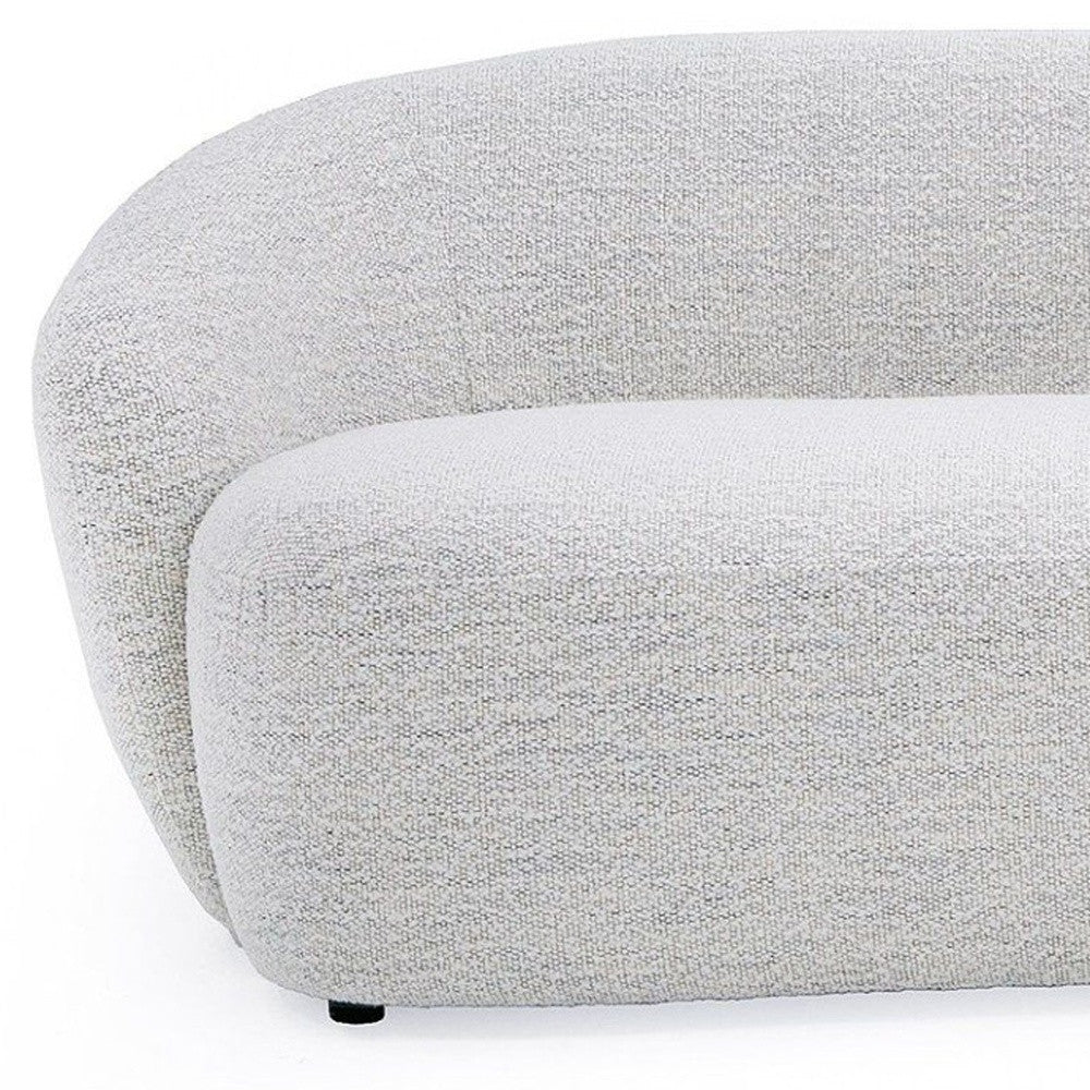 Off White Fabric Sofa With Black Legs
