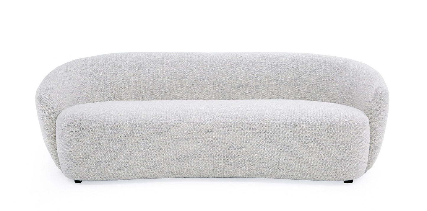 Off White Fabric Sofa With Black Legs