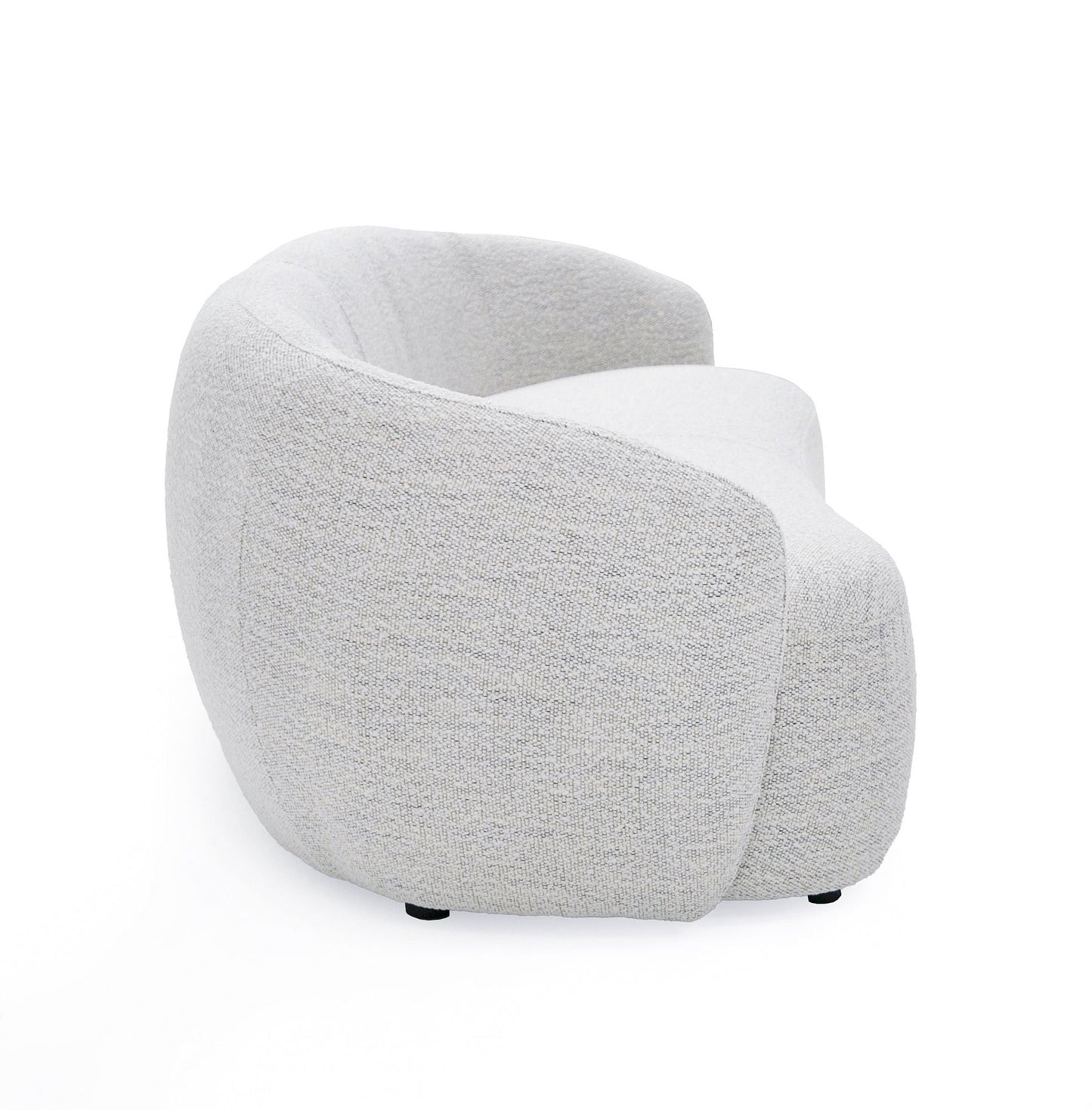 Off White Fabric Sofa With Black Legs