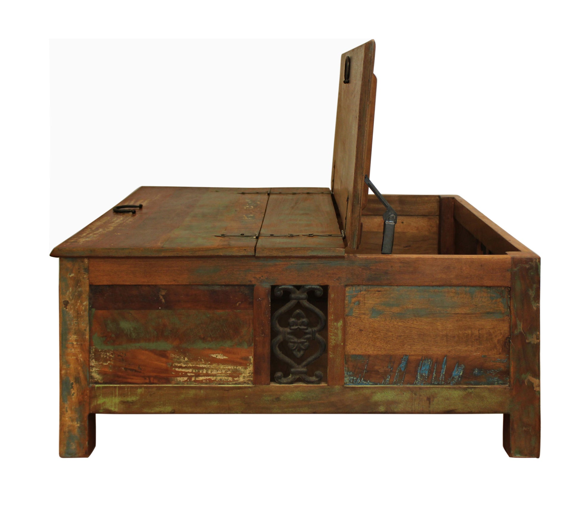 Brown Solid Wood Square Lift Top Solid Trunk Coffee Table image 6