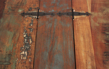 Rustic Brown Reclaimed Wood Square Lift Top Coffee Table
